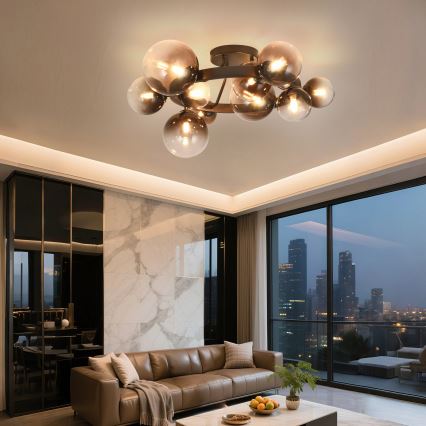 Brilagi - LED επιφανειακό φωτιστικό οροφής MILLA 10xG9/3W/230V καφέ/καπνιστό καφέ