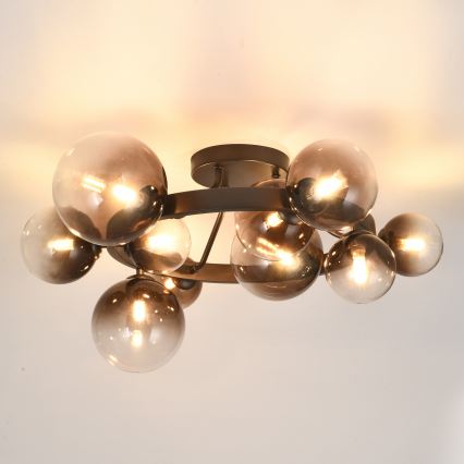 Brilagi - LED επιφανειακό φωτιστικό οροφής MILLA 10xG9/3W/230V καφέ/καπνιστό καφέ