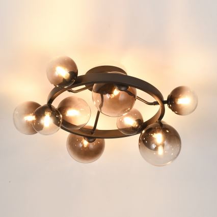 Brilagi - LED επιφανειακό φωτιστικό οροφής MILLA 10xG9/3W/230V καφέ/καπνιστό καφέ