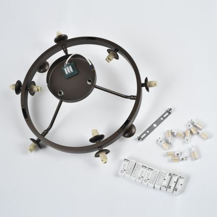 Brilagi - LED επιφανειακό φωτιστικό οροφής MILLA 10xG9/3W/230V καφέ/καπνιστό καφέ