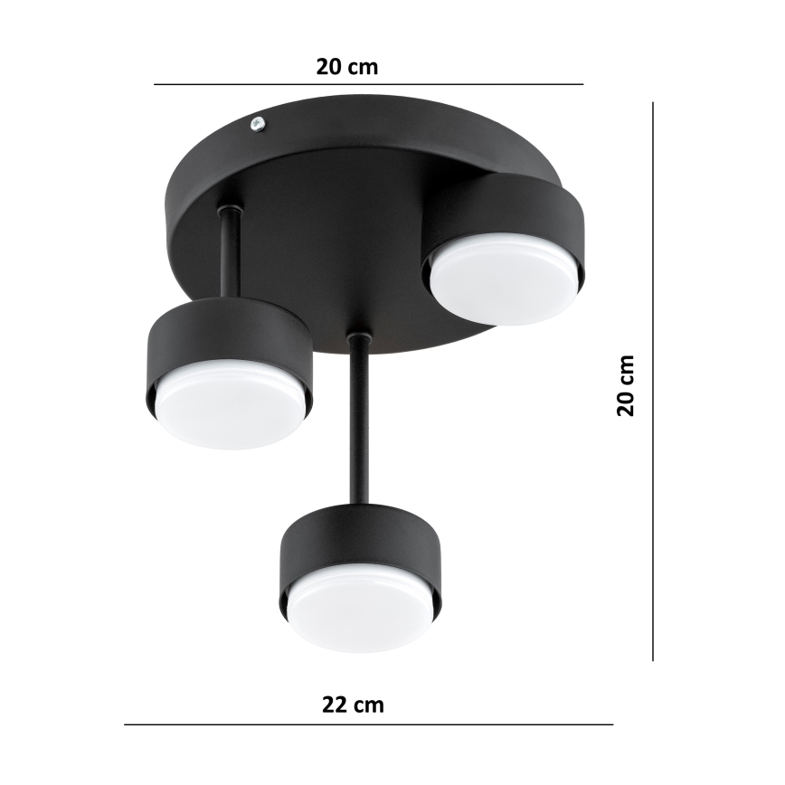 Brilagi - LED επιφανειακό φωτιστικό οροφής MONO 3xGX53/30W/230V μαύρο