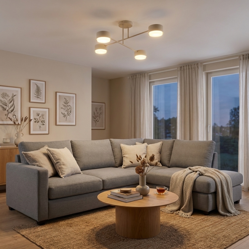 Brilagi - LED επιφανειακό φωτιστικό οροφής MONO 4xGX53/30W/230V μπεζ