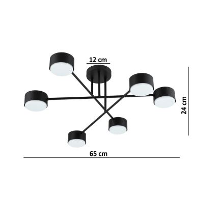 Brilagi - LED επιφανειακό φωτιστικό οροφής MONO 6xGX53/30W/230V μαύρο