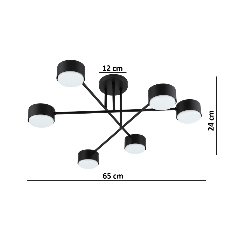 Brilagi - LED επιφανειακό φωτιστικό οροφής MONO 6xGX53/30W/230V μαύρο