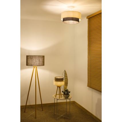 Brilagi - LED επιφανειακό φωτιστικό οροφής σε στυλ BOHO 1xE27/15W/230V Ø 40 cm κρεμ/καφέ