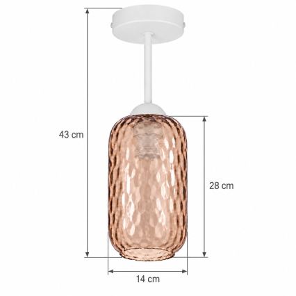 BRILAGI - LED Επιφανειακό φωτιστικό οροφής RETRO GLASS 1xE27/60W/230V Ø 14 εκ. λευκό/καπνιστό καφέ