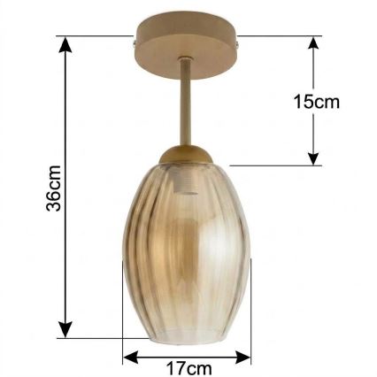 BRILAGI - LED Πλαφονιέρα RETRO GLASS 1xE27/60W/230V διάμ. 17 εκ. μπεζ/καπνιστό μπεζ