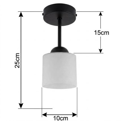 BRILAGI - LED Επιφανειακό φωτιστικό οροφής RETRO GLASS 1xE27/60W/230V Ø 10 cm μαύρο/λευκό