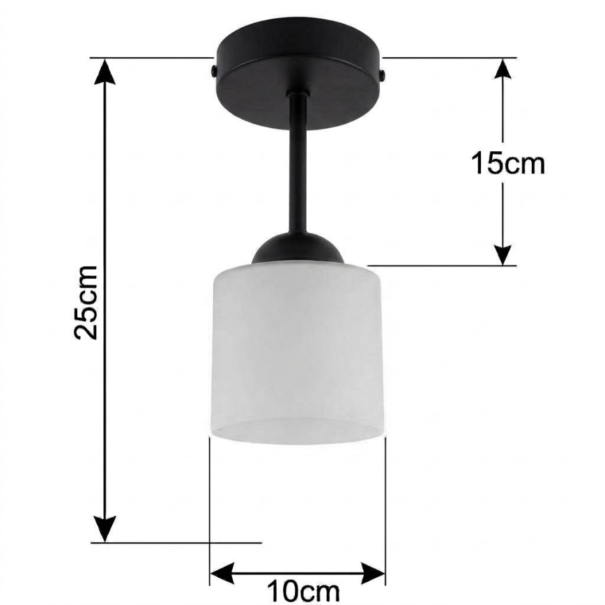 BRILAGI - LED Επιφανειακό φωτιστικό οροφής RETRO GLASS 1xE27/60W/230V Ø 10 cm μαύρο/λευκό
