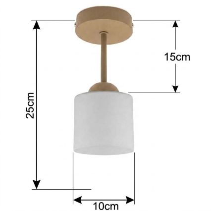 BRILAGI - LED Επιφανειακό φωτιστικό οροφής RETRO GLASS 1xE27/60W/230V Ø 10 cm μπεζ/λευκό