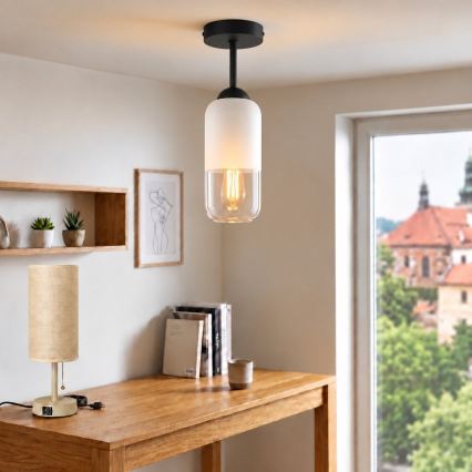 BRILAGI - LED Επιφανειακό φωτιστικό οροφής RETRO GLASS 1xE27/60W/230V Ø 14 εκ. μαύρο/λευκό