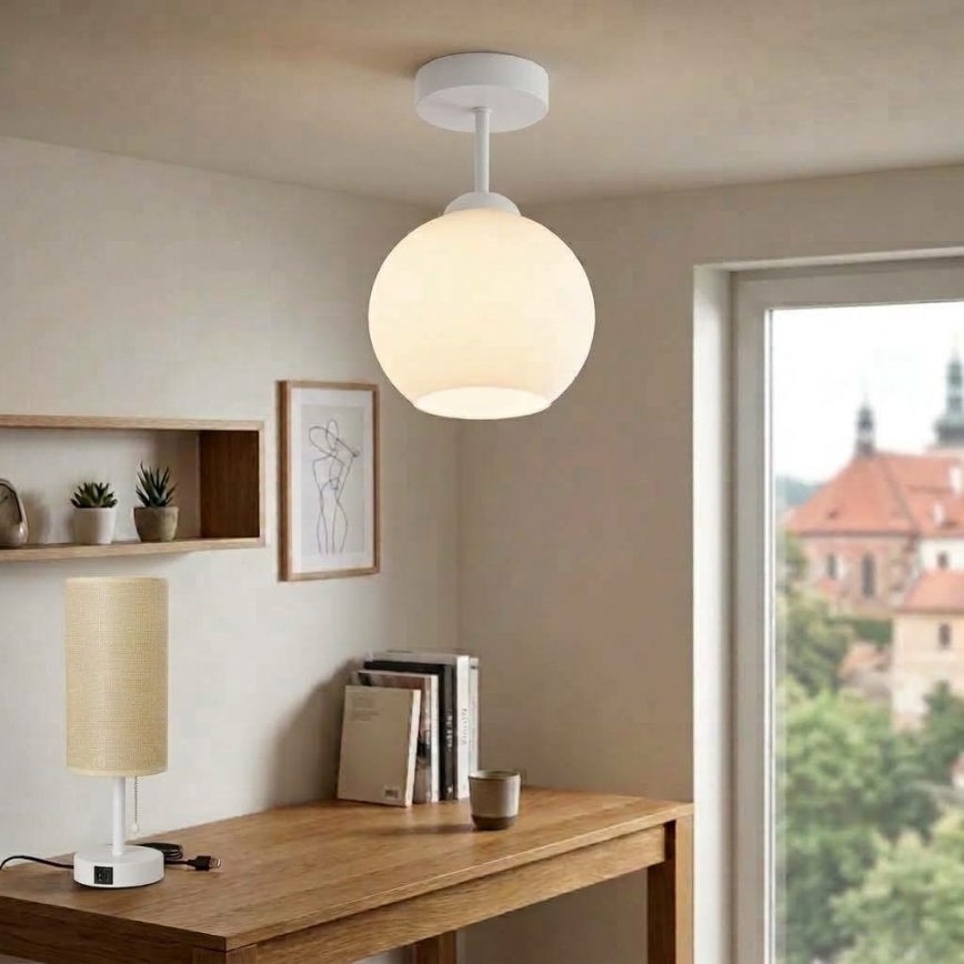BRILAGI - LED επιφανειακό φωτιστικό οροφής RETRO GLASS 1xE27/60W/230V Ø 15 εκ. λευκό