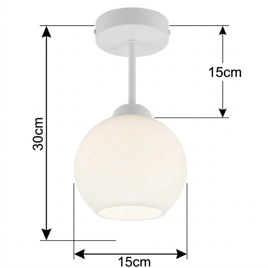 BRILAGI - LED επιφανειακό φωτιστικό οροφής RETRO GLASS 1xE27/60W/230V Ø 15 εκ. λευκό