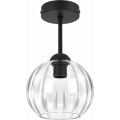 BRILAGI - LED Επιφανειακό φωτιστικό οροφής RETRO GLASS 1xE27/60W/230V Ø 18 εκ. μαύρο/διάφανο