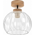 BRILAGI - LED Επιφανειακό φωτιστικό οροφής RETRO GLASS 1xE27/60W/230V Ø 25 cm δρυς/διάφανο