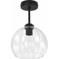 BRILAGI - LED επιφανειακό φωτιστικό οροφής RETRO GLASS 1xE27/60W/230V Ø 25 cm μαύρο/διάφανο