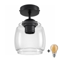 BRILAGI - LED επιφανειακό φωτιστικό οροφής RETRO GLASS 1xE27/60W/230V Ø 26 cm μαύρο/καπνιστό γκρι
