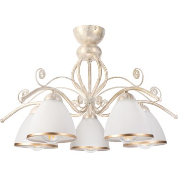 Brilagi - LED επιφανειακός πολυέλαιος ANTICO 5xE27/60W/230V 3000K λευκή πατίνα