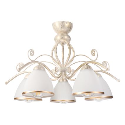 Brilagi - LED επιφανειακός πολυέλαιος ANTICO 5xE27/60W/230V 3000K λευκή πατίνα