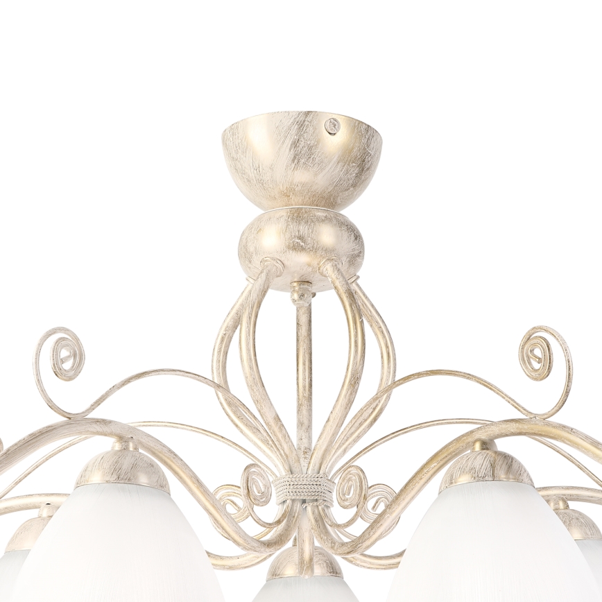 Brilagi - LED επιφανειακός πολυέλαιος ANTICO 5xE27/60W/230V 3000K λευκή πατίνα