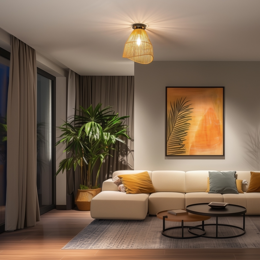 Brilagi - LED Επιφανειακός πολυέλαιος CERIA BOHO 1xE27/40W/230V Ø 30 cm καφέ