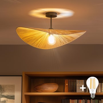 Brilagi - LED Επιφανειακός πολυέλαιος CERIA BOHO 1xE27/60W/230V Ø 60 εκ. μαύρο/μπεζ