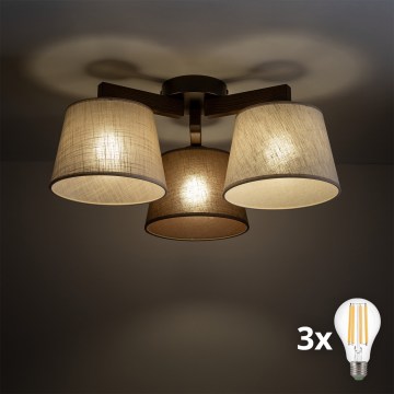 BRILAGI - LED Επιφανειακός πολυέλαιος LATTE 3xE27/15W/230V πεύκο/μικτό
