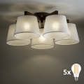 BRILAGI - LED επιφανειακός πολυέλαιος LATTE 5xE27/15W/230V πεύκο/λευκό