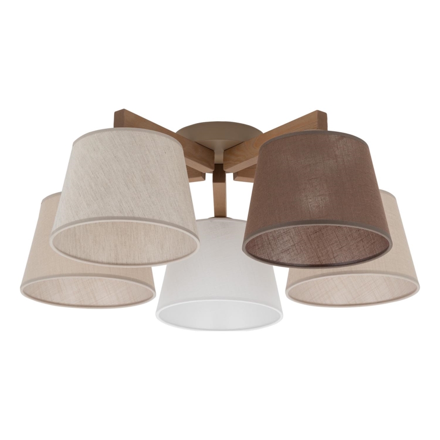 BRILAGI - LED επιφανειακός πολυέλαιος LATTE SABIA 5xE27/15W/230V πεύκο/μίξη