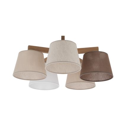 BRILAGI - LED επιφανειακός πολυέλαιος LATTE SABIA 5xE27/15W/230V πεύκο/μίξη