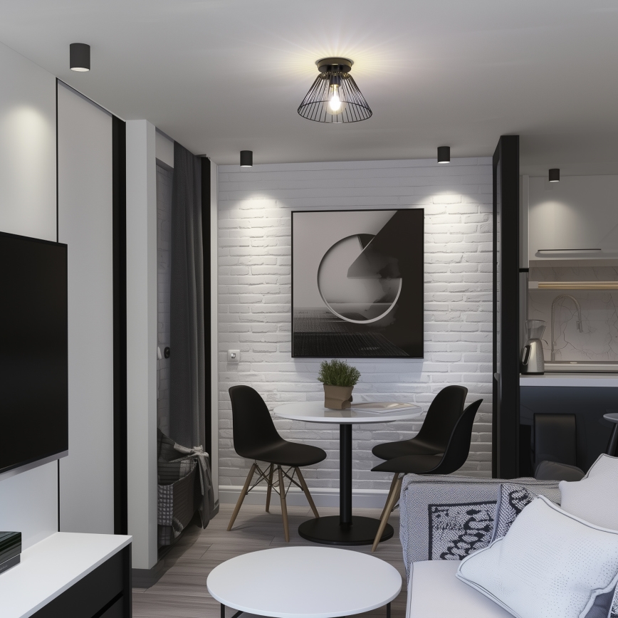 Brilagi - LED επιφανειακός πολυέλαιος οροφής CERIA WIRE 1xE27/40W/230V Ø 30 cm μαύρος