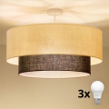 Brilagi - LED Επικαθήμενο Φωτιστικό Οροφής BOHO STYLE 3xE27/15W/230V διάμ. 60 cm κρεμ/καφέ