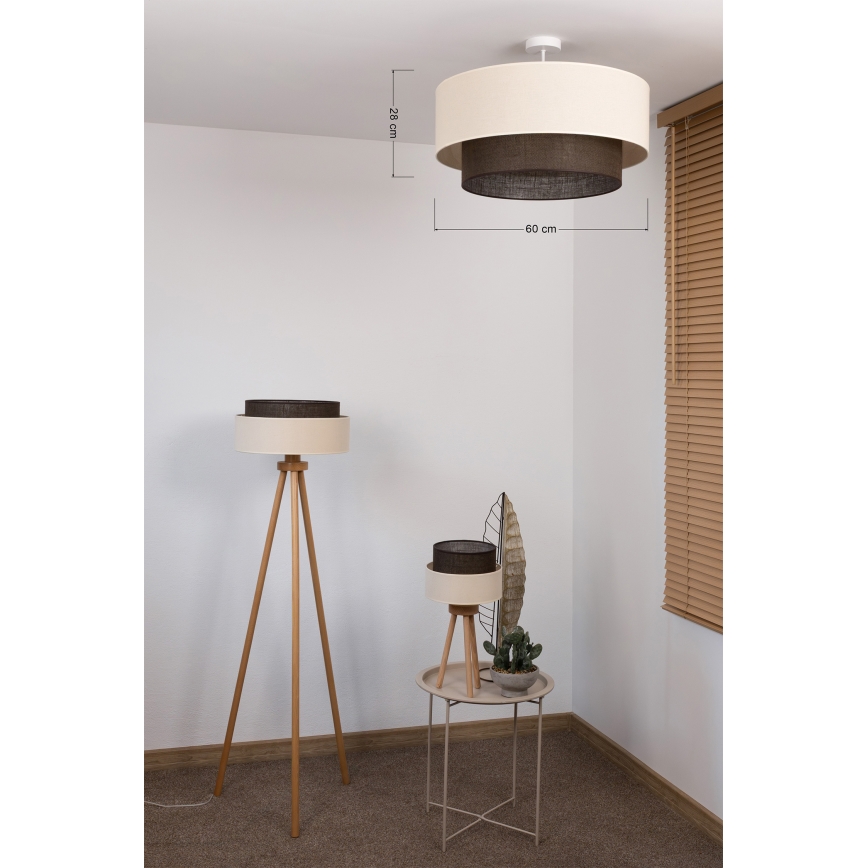 Brilagi - LED Επικαθήμενο Φωτιστικό Οροφής BOHO STYLE 3xE27/15W/230V διάμ. 60 cm κρεμ/καφέ