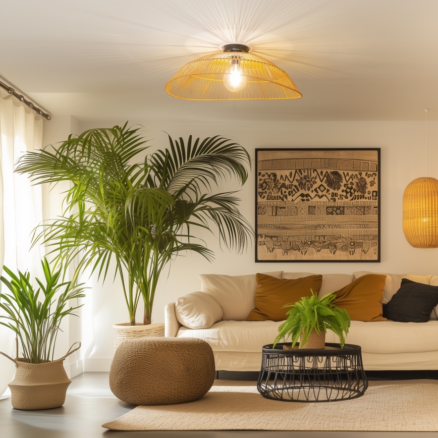 Brilagi - LED Επικαθήμενο Φωτιστικό Οροφής CERIA BOHO 1xE27/40W/230V Ø 70 εκ. καφέ