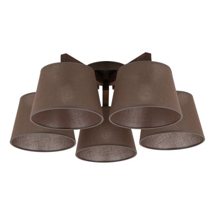 BRILAGI - LED επικαθήμενος πολυέλαιος LATTE 5xE27/15W/230V πεύκο/καφέ