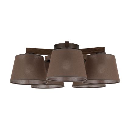 BRILAGI - LED επικαθήμενος πολυέλαιος LATTE 5xE27/15W/230V πεύκο/καφέ