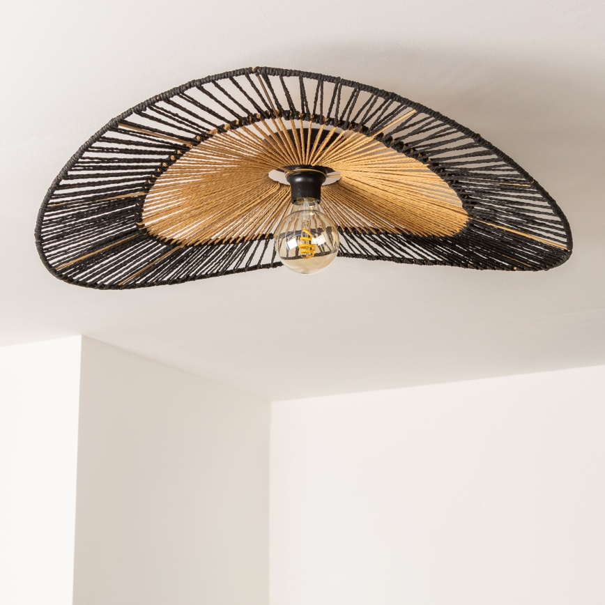 Brilagi - LED επικολλητό φωτιστικό οροφής CERIA BOHO 1xE27/40W/230V διάμ. 50 cm μαύρο/καφέ