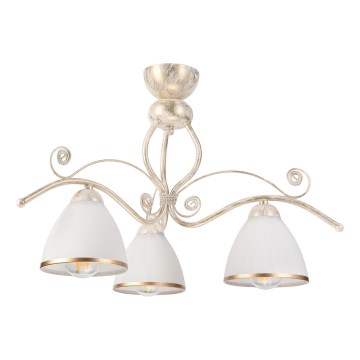 Brilagi - LED επικολλητός πολυέλαιος ANTICO 3xE27/60W/230V 3000K λευκή πατίνα