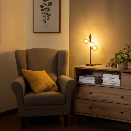 Brilagi - LED Επιτραπέζιο φωτιστικό MILLA 4xG9/3W/230V μαύρο χρώμιο/χρυσό