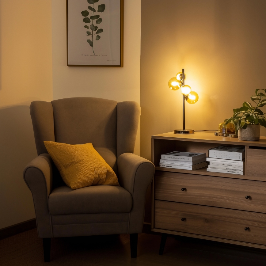 Brilagi - LED Επιτραπέζιο φωτιστικό MILLA 4xG9/3W/230V μαύρο χρώμιο/χρυσό