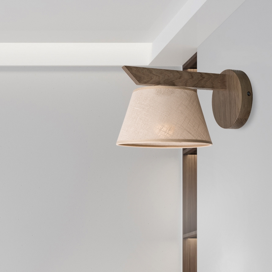 Brilagi - LED Επιτοίχιο φωτιστικό ANTHONY 1xE14/40W/230V δρυς καρυδιά/μπεζ