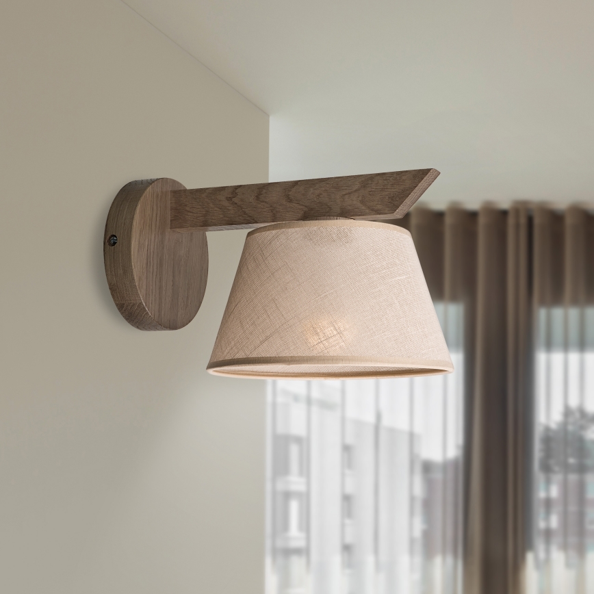 Brilagi - LED Επιτοίχιο φωτιστικό ANTHONY 1xE14/40W/230V δρυς καρυδιά/μπεζ