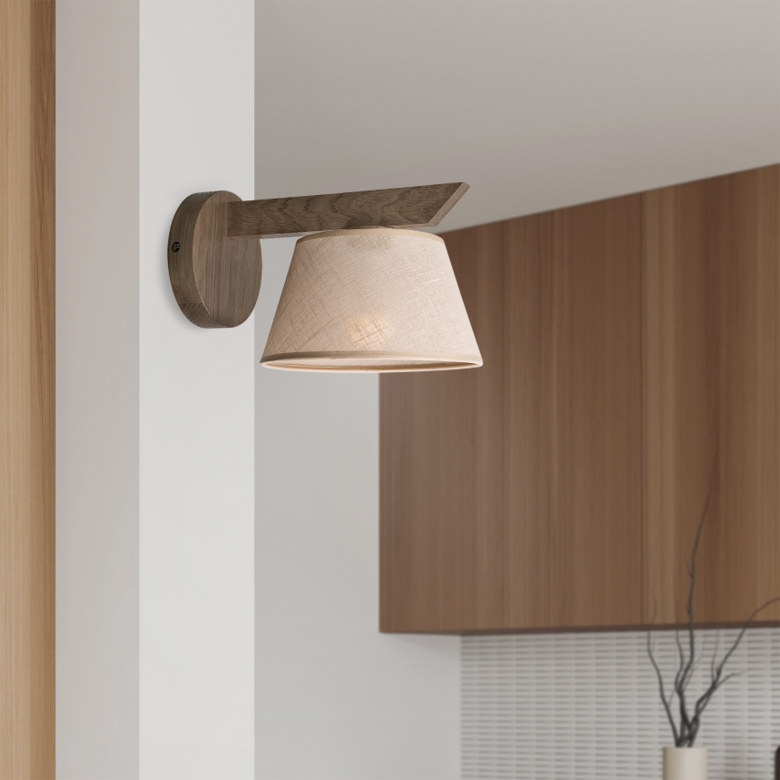 Brilagi - LED Επιτοίχιο φωτιστικό ANTHONY 1xE14/40W/230V δρυς καρυδιά/μπεζ