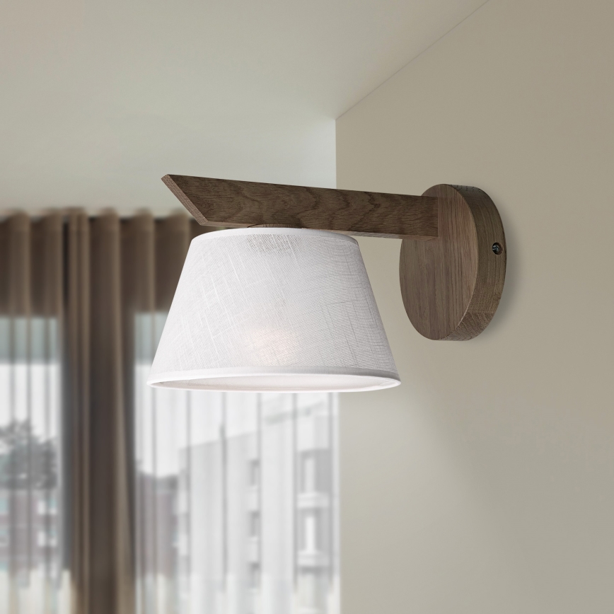 Brilagi - LED Επιτοίχιο φωτιστικό ANTHONY 1xE14/40W/230V δρυς καρυδιά/λευκό