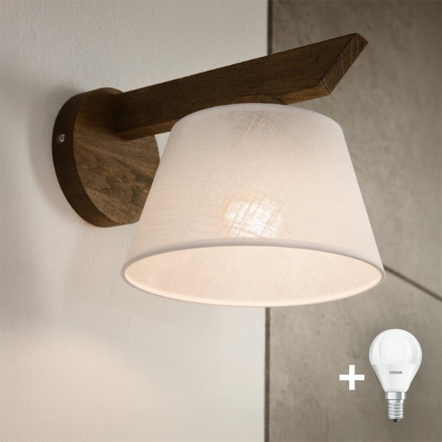 Brilagi - LED Επιτοίχιο φωτιστικό ANTHONY 1xE14/40W/230V δρυς καρυδιά/λευκό