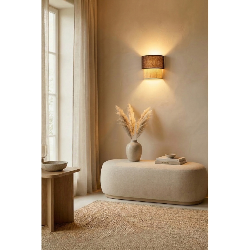 Brilagi - LED Επιτοίχιο Φωτιστικό BOHO ECO 1xE27/10W/230V καφέ/κρεμ