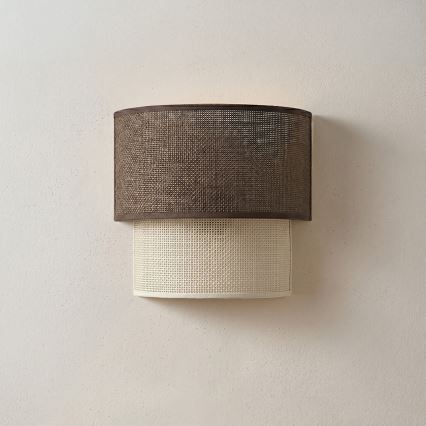 Brilagi - LED Επιτοίχιο Φωτιστικό BOHO ECO 1xE27/10W/230V καφέ/κρεμ