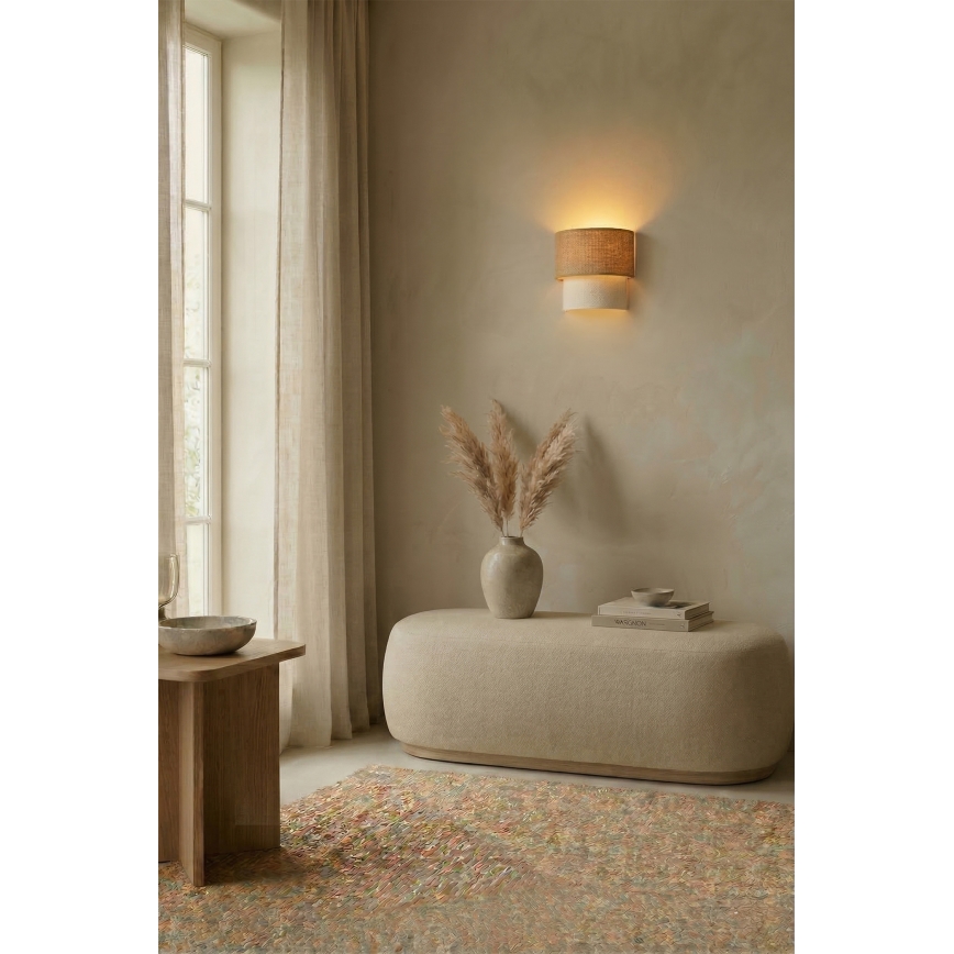 Brilagi - LED Επιτοίχιο φωτιστικό BOHO ECO 1xE27/10W/230V μπεζ/εκρού