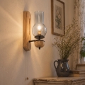BRILAGI - LED Επιτοίχιο φωτιστικό COTTAGE 1xE14/40W/230V δρυς/καπνιστό γκρι