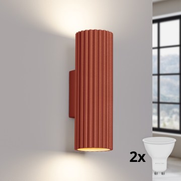 BRILAGI - LED επιτοίχιο φωτιστικό CRESTO 2xGU10/10W/230V 20 cm πορτοκαλί